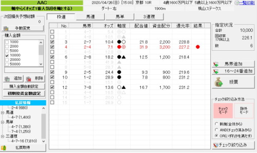 ソフト投票画面